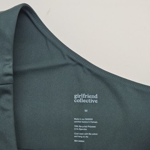 Girlfriend Collective Sports Bra Tank Top M Bianca One Shoulder Athletic Yoga - Picture 2 of 3